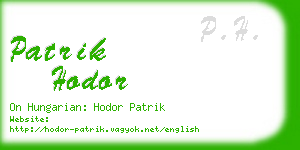 patrik hodor business card